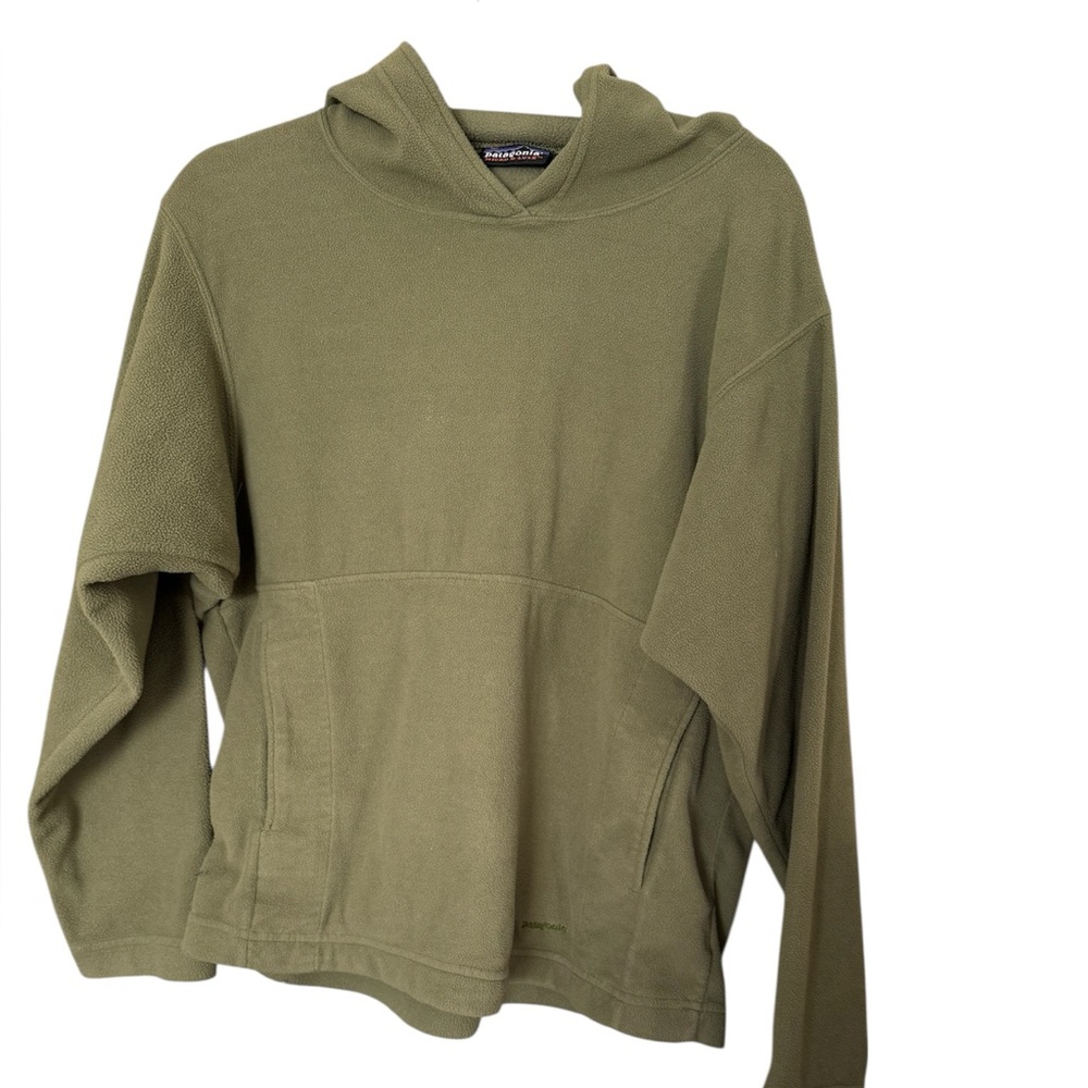 Patagonia Olive Hooded Fleece Pullover